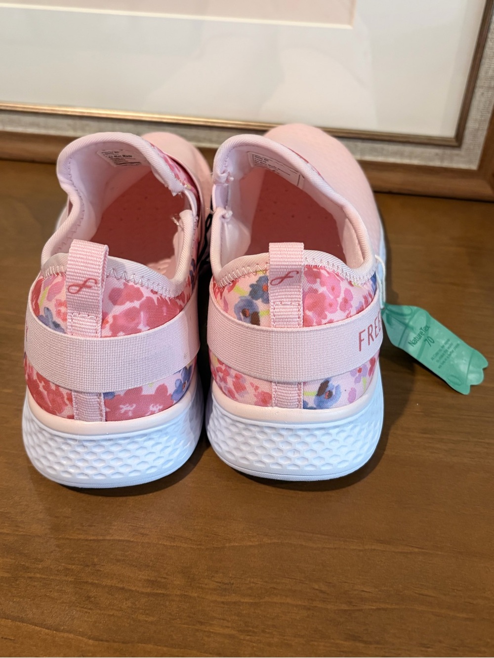 NWT Freely Pink Floral Slip On Sneakers - Youth 6 / Women's 8 - Picture 4 of 5